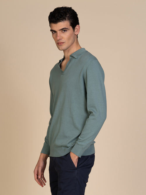 Maglia polo collo derby|Colore:Salvia