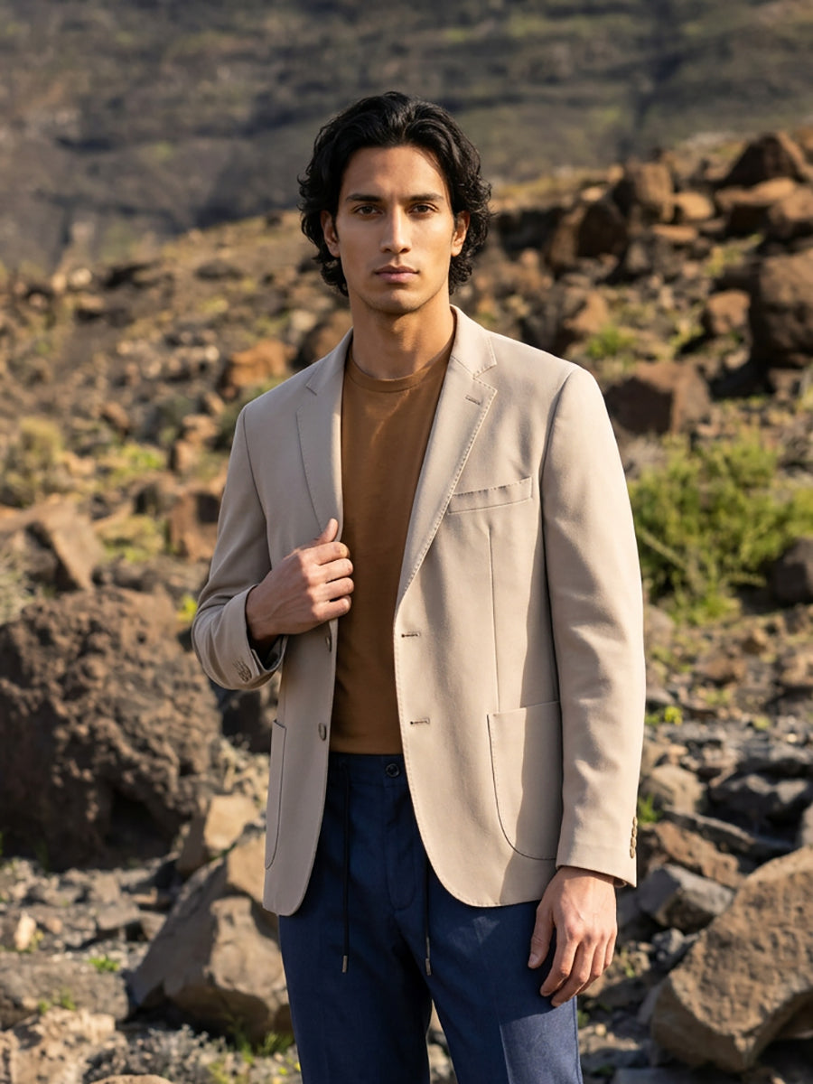 Giacca in tessuto armaturato|Colore:Sabbia