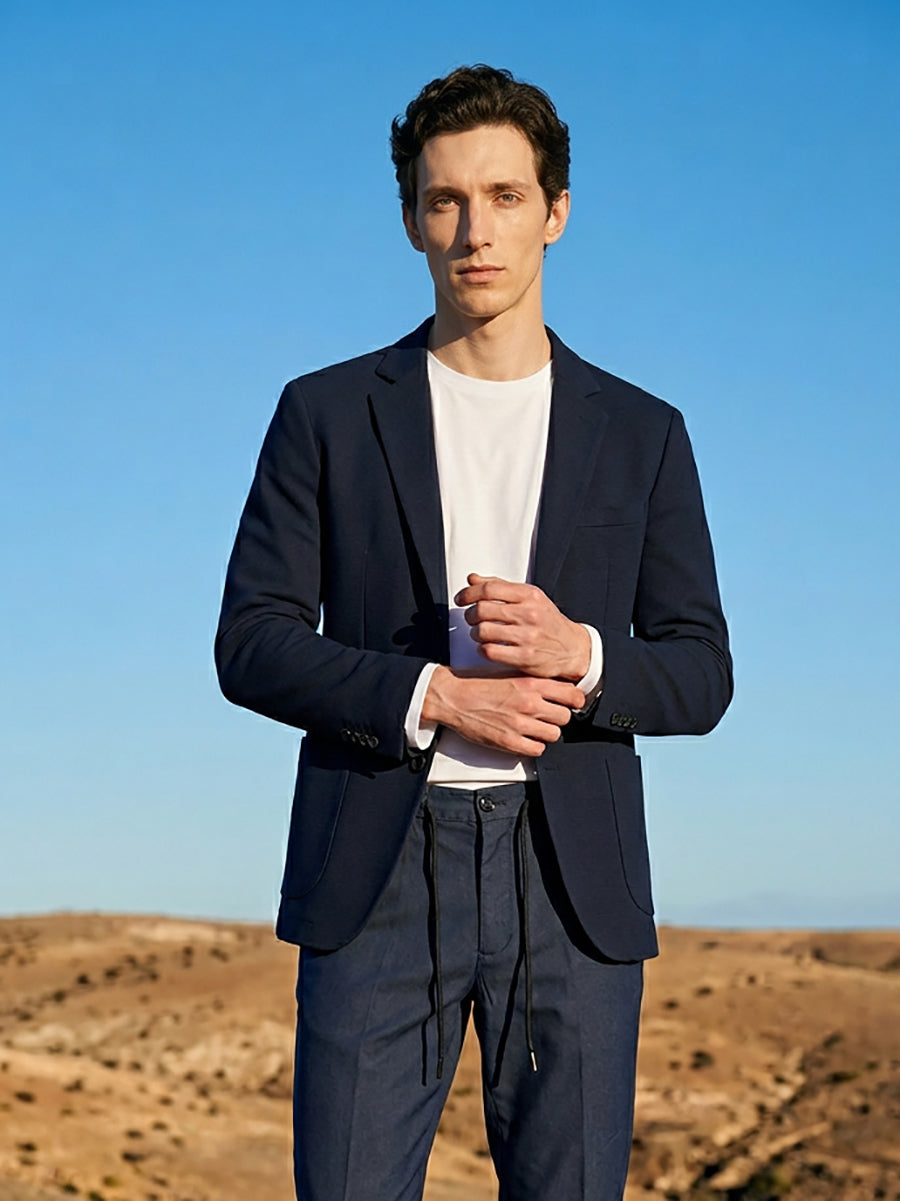 Giacca in tessuto armaturato|Colore:Blu