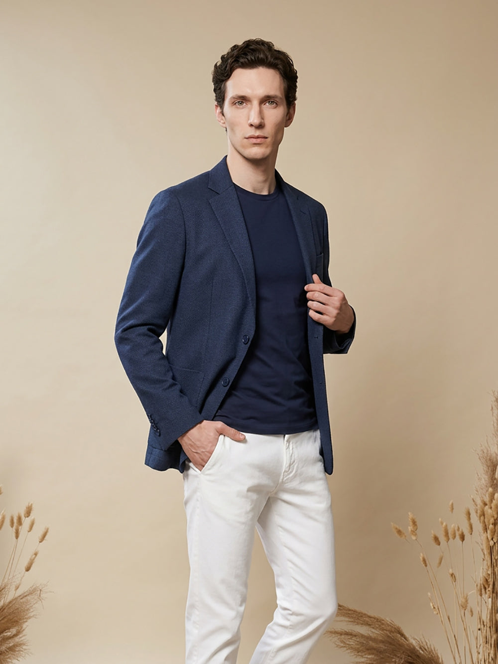 Giacca tinta unita|Colore:Blu