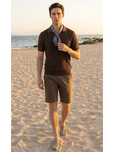 Bermuda in cotone stretch|Colore:Cacao