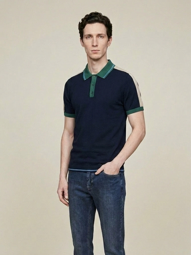 Polo in maglia|Colore:Blu