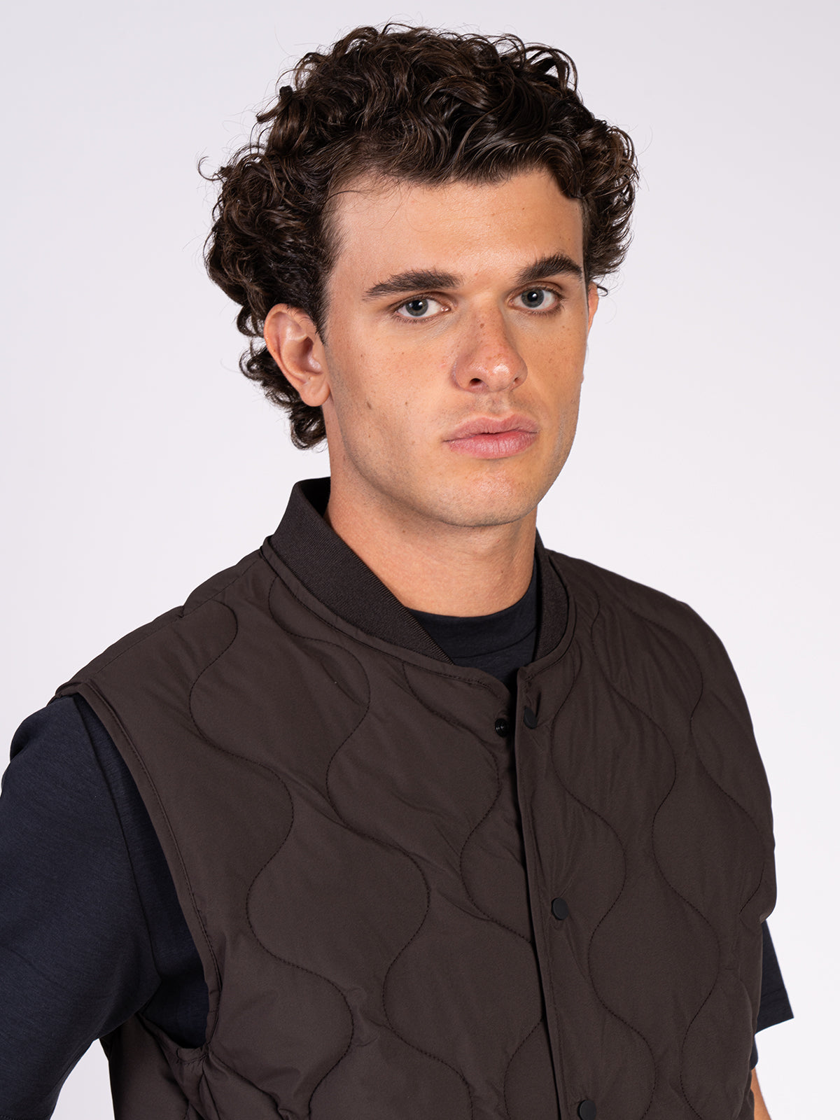 GILET TRAPUNTATO|Colore:Marrone
