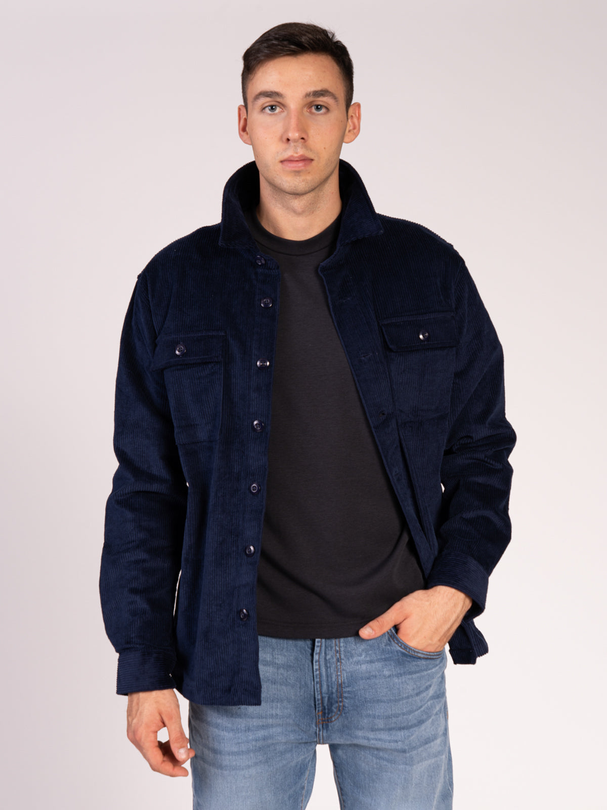 OVERSHIRT IN VELLUTO|Colore:Blu