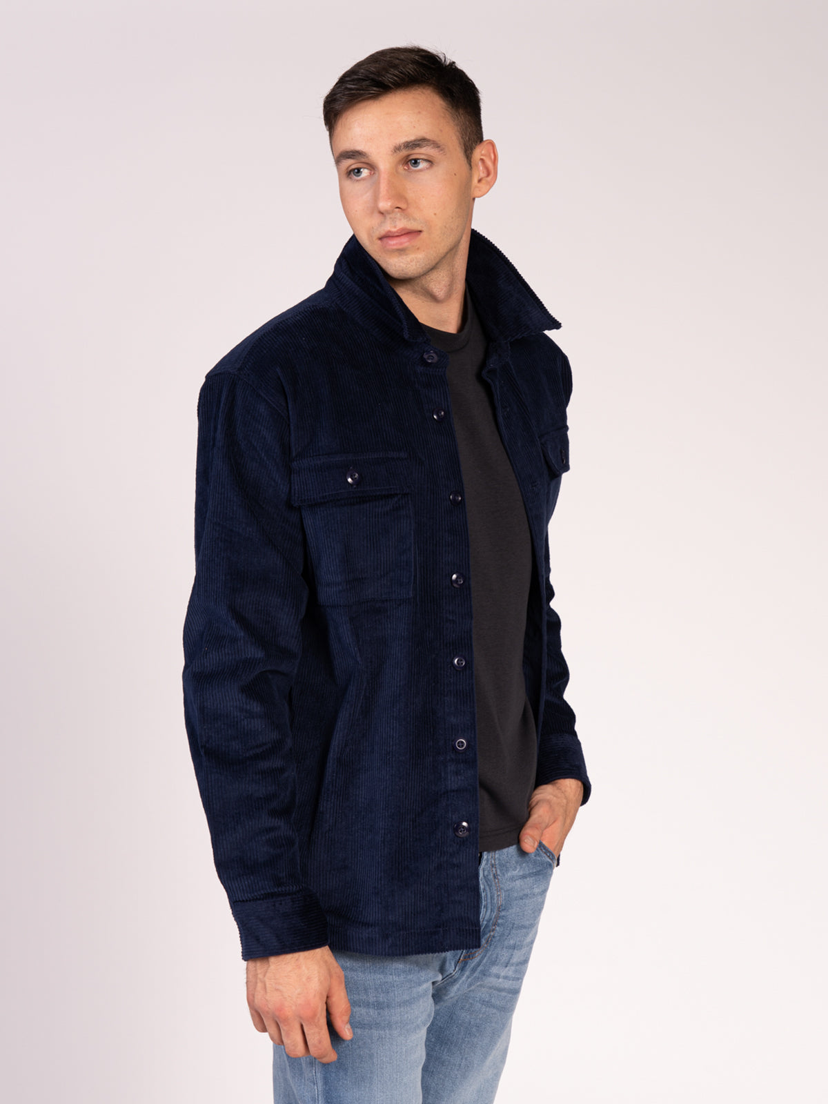 OVERSHIRT IN VELLUTO|Colore:Blu