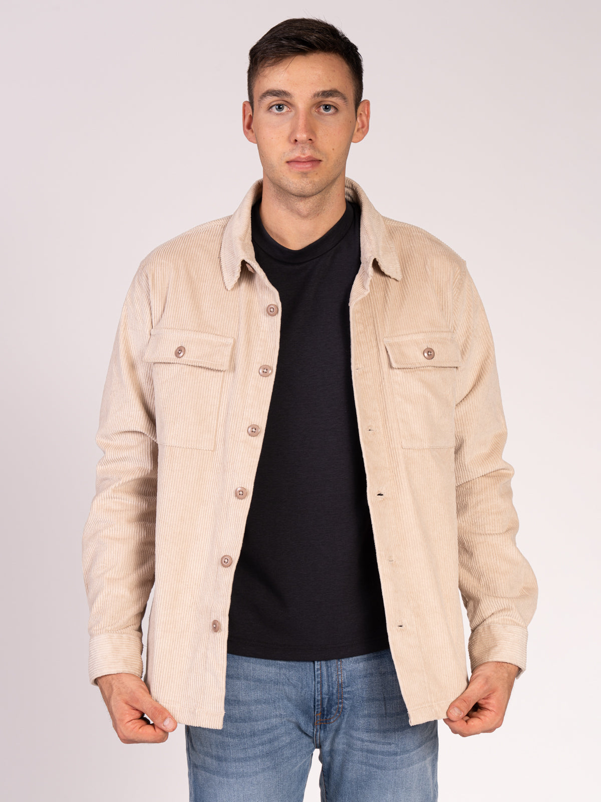OVERSHIRT IN VELLUTO|Colore:Beige