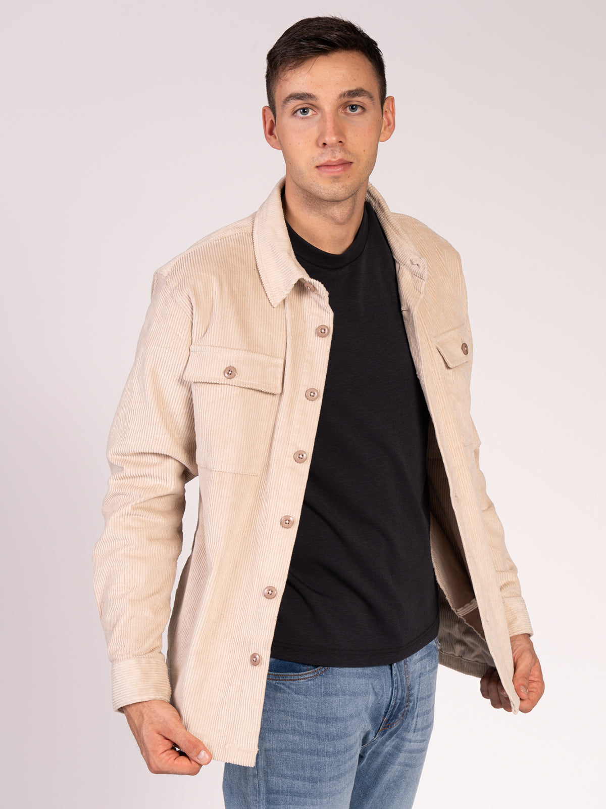 OVERSHIRT IN VELLUTO|Colore:Beige