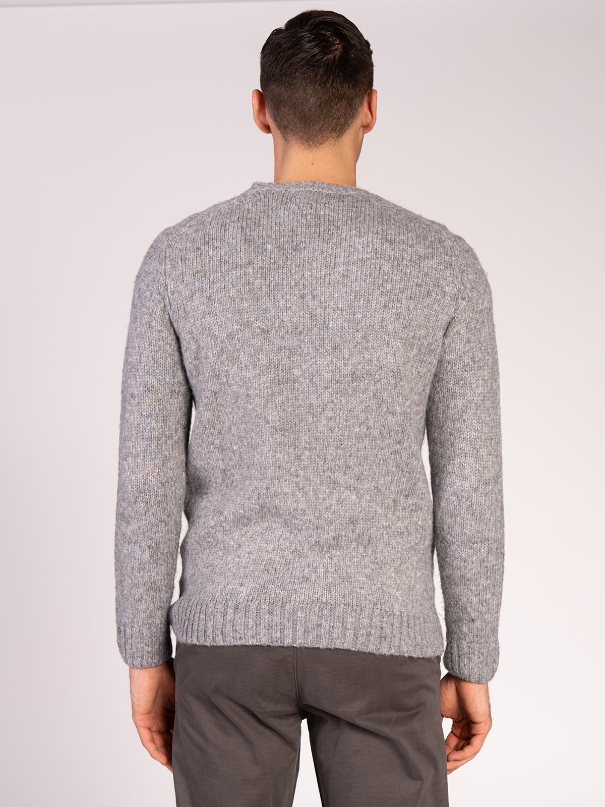 Maglia girocollo con treccia|Colore:Grigio