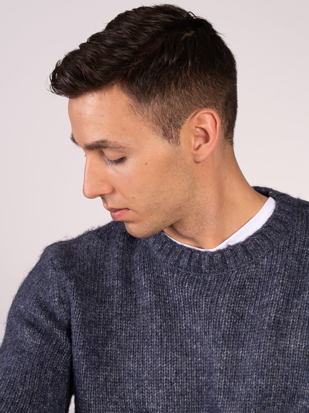 MAGLIA GIROCOLLO RASATA|Colore:Blu