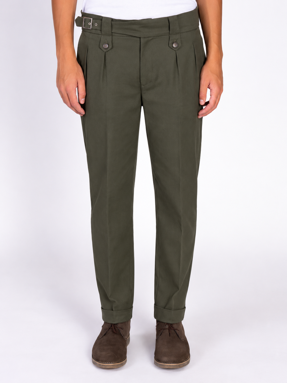 PANTALONE CON FIBBIA LATERALE|Colore:Verde