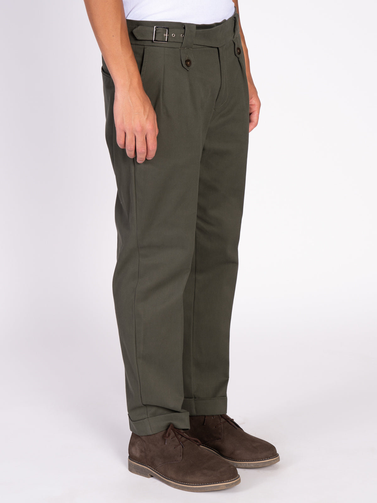 PANTALONE CON FIBBIA LATERALE|Colore:Verde