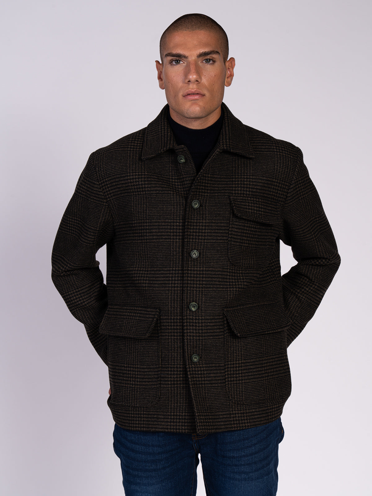 CAPPOTTO A QUADRI|Colore:Fango