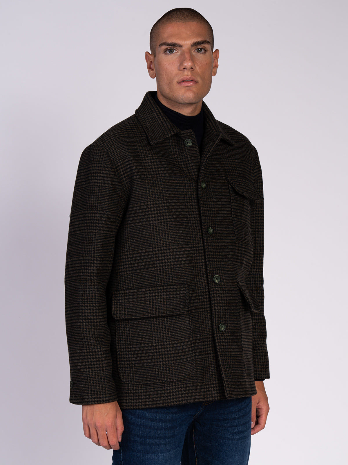CAPPOTTO A QUADRI|Colore:Fango