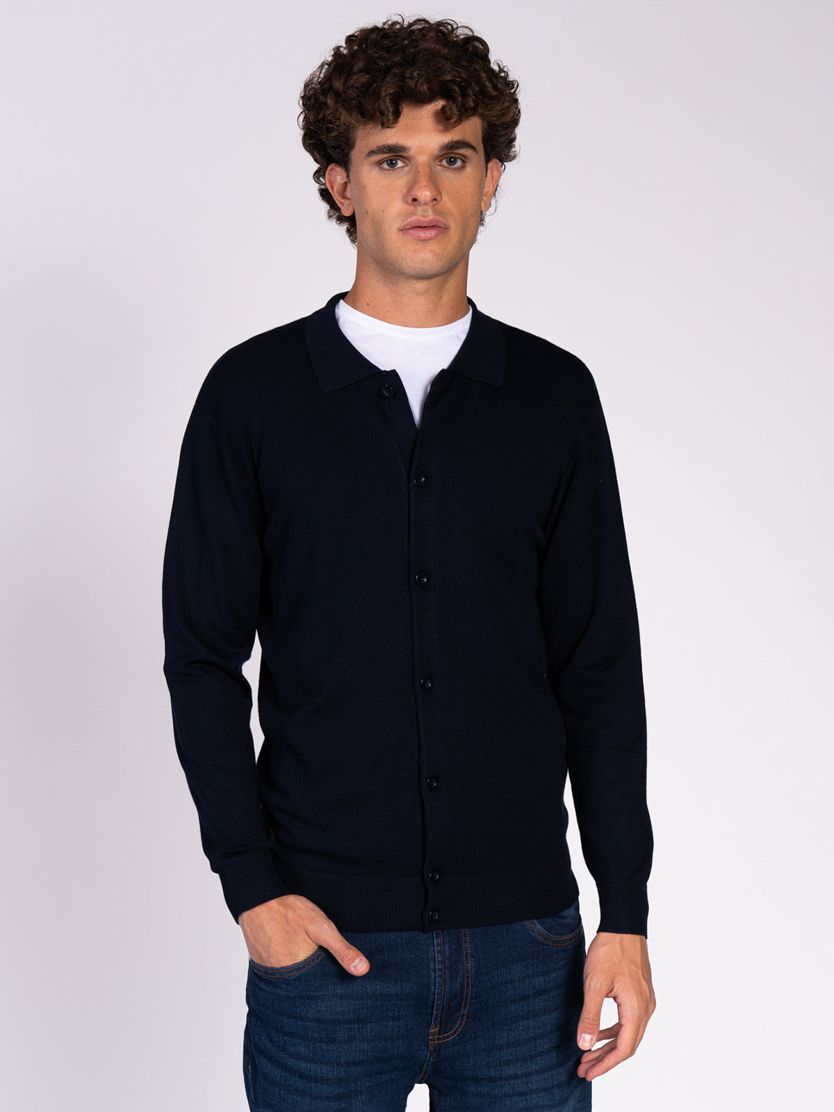 CARDIGAN CON BOTTONI|Colore:Blu