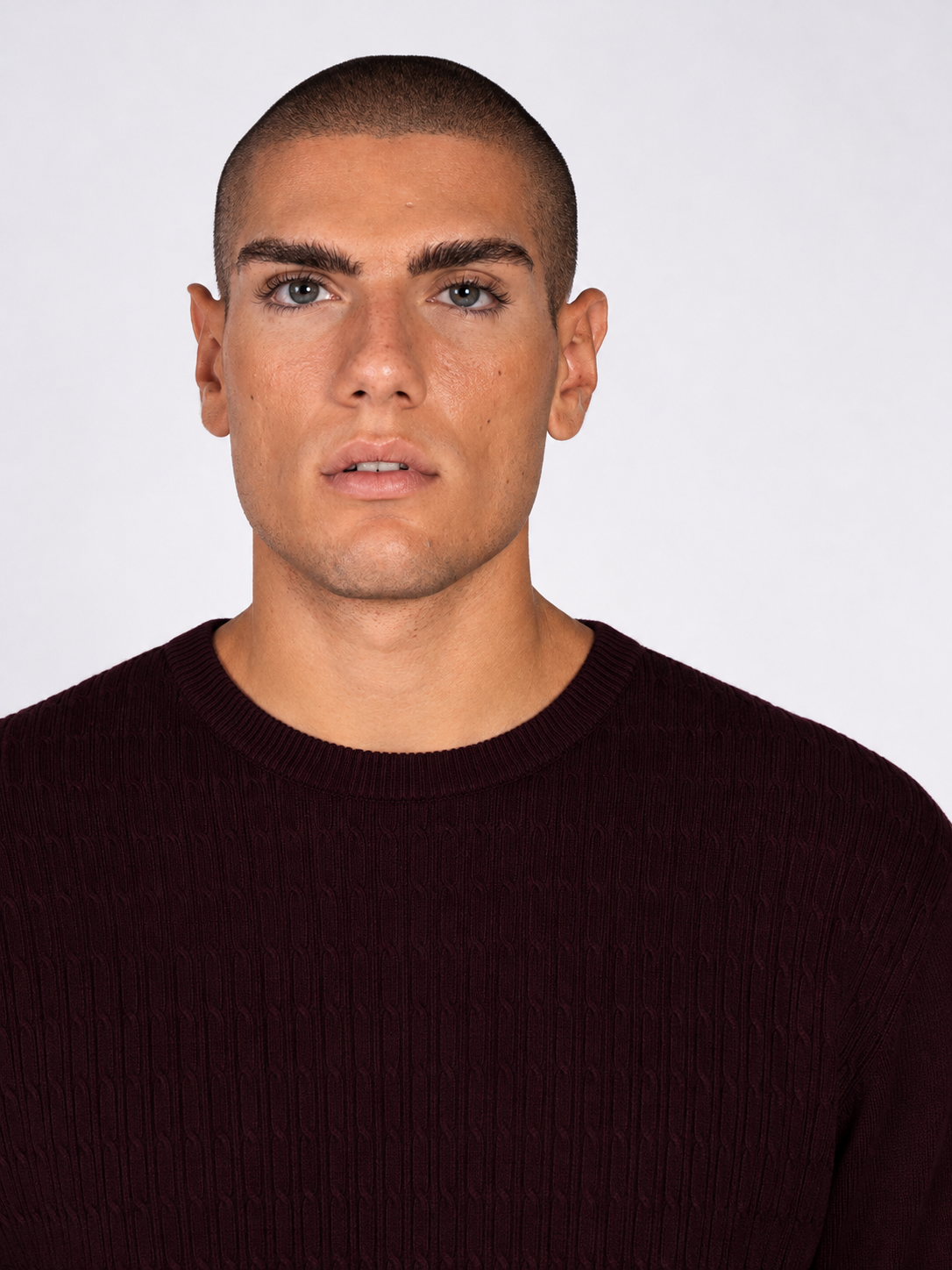 MAGLIA GIROCOLLO JACQUARD|Colore:Bordeaux