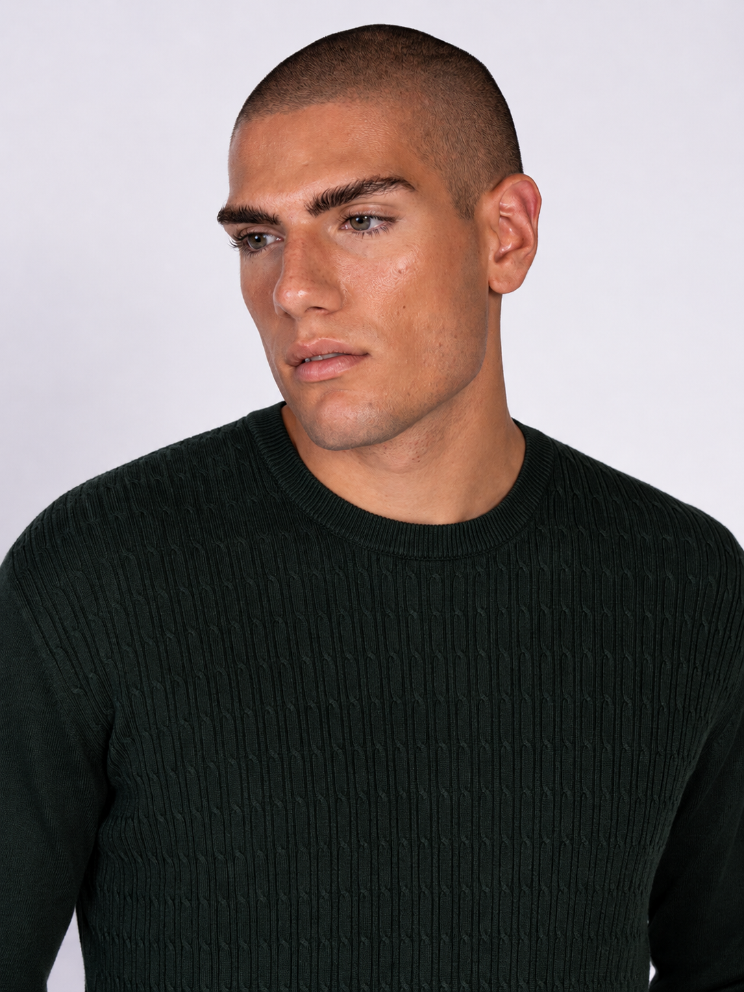 MAGLIA GIROCOLLO JACQUARD|Colore:Verde militare