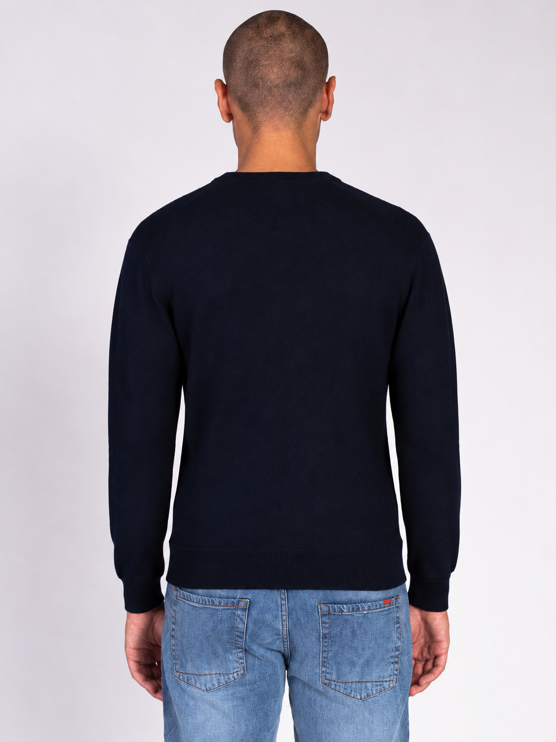 MAGLIA GIROCOLLO JACQUARD|Colore:Blu