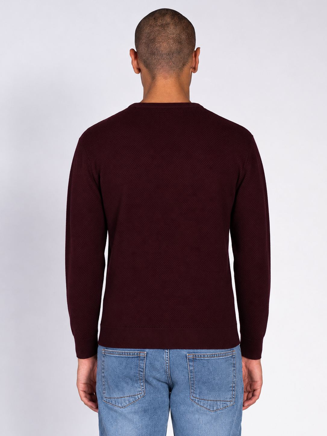 MAGLIA GIROCOLLO JACQUARD|Colore:Bordeaux