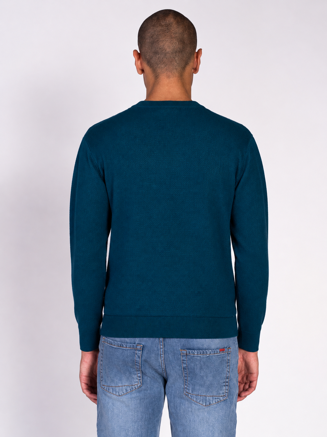 MAGLIA GIROCOLLO JACQUARD|Colore:Petrolio