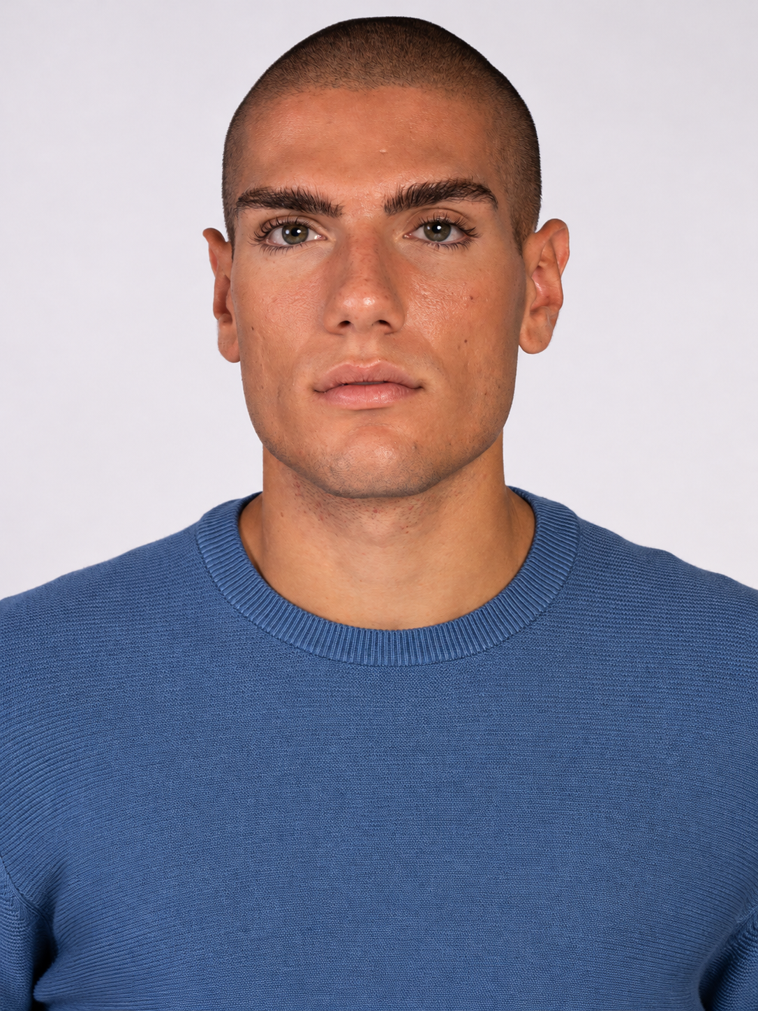 MAGLIA GIROCOLLO JACQUARD|Colore:Cielo