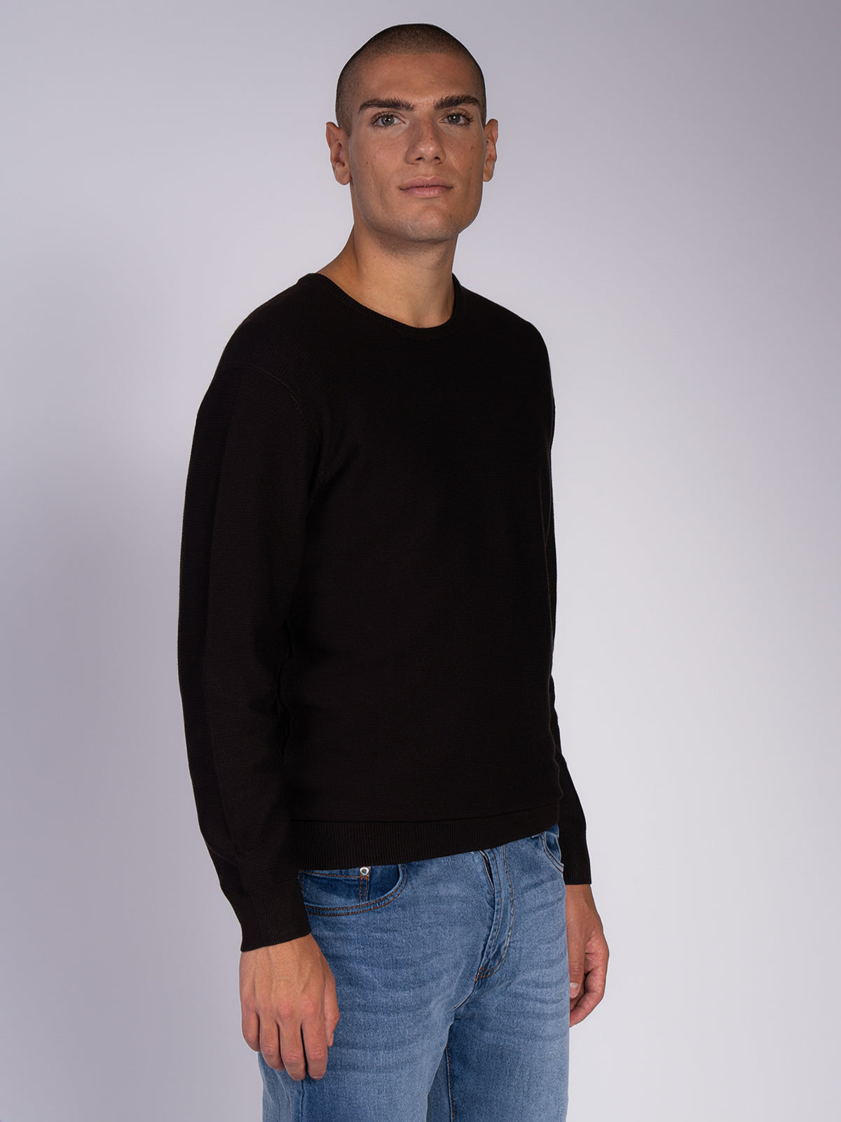 MAGLIA GIROCOLLO JACQUARD|Colore:Caffe'