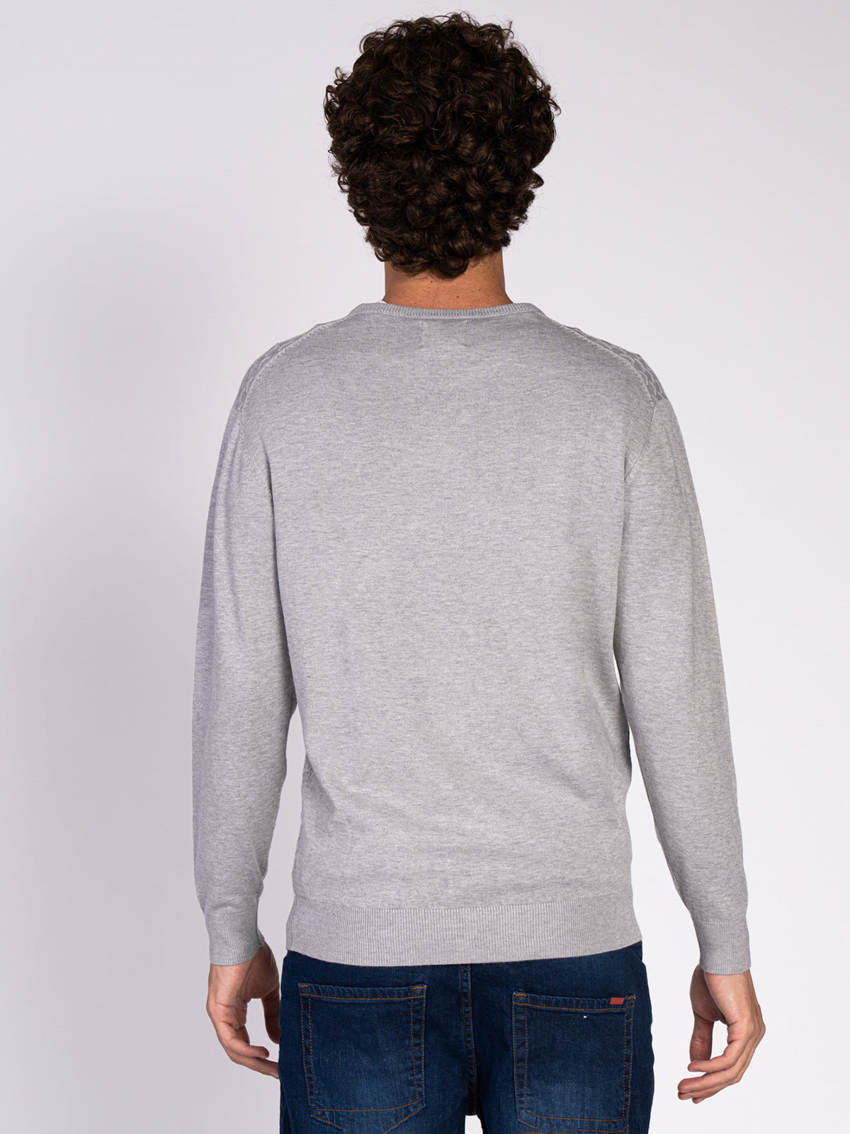 MAGLIA GIROCOLLO JACQUARD|Colore:Grigio