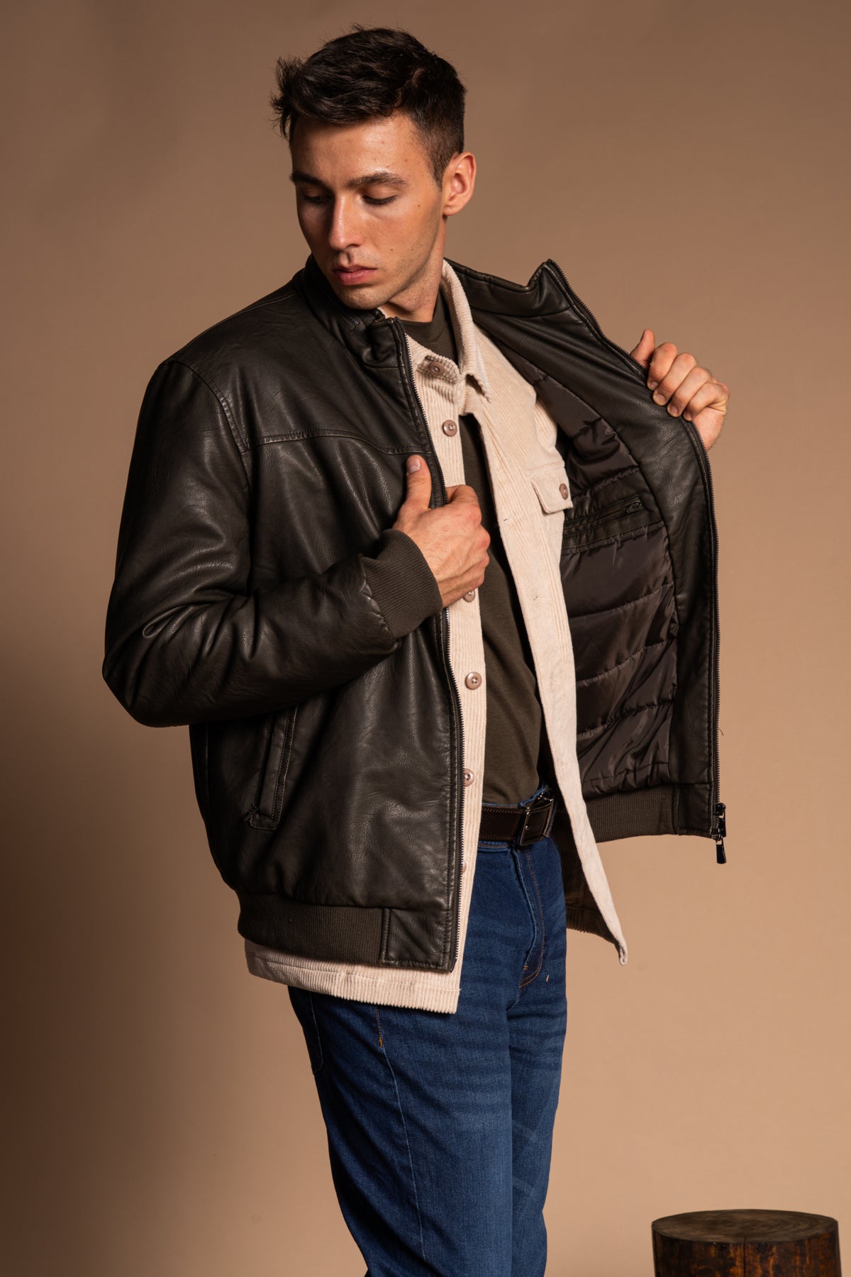 Giubbotto ecopelle|Colore:Moro