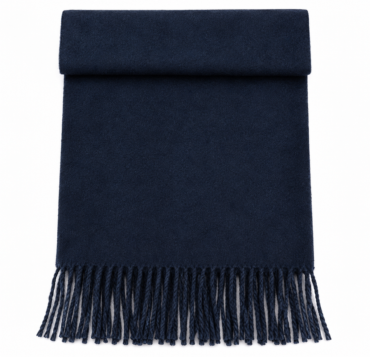 SCIARPA TINTA UNITA CON FRANGE|Colore:Blu