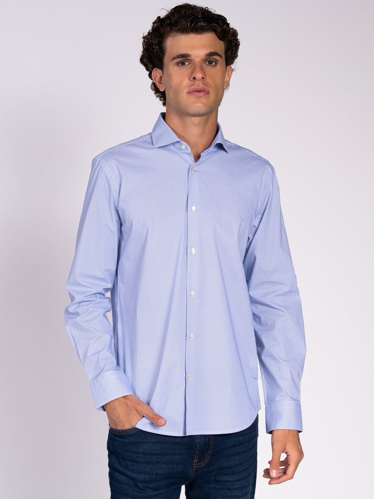 CAMICIA MICROFANTASIA|Colore:Bianco