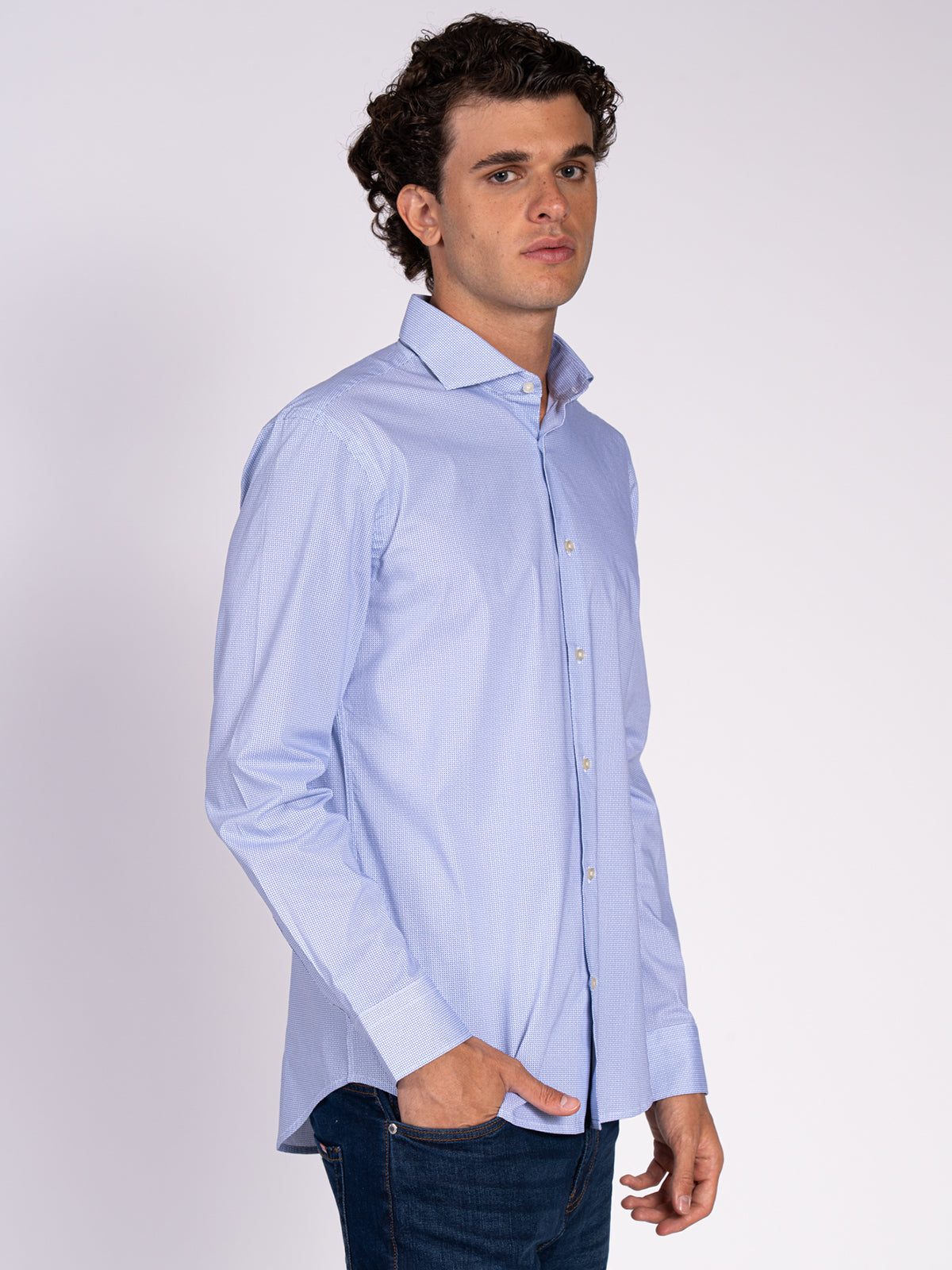 CAMICIA MICROFANTASIA|Colore:Bianco