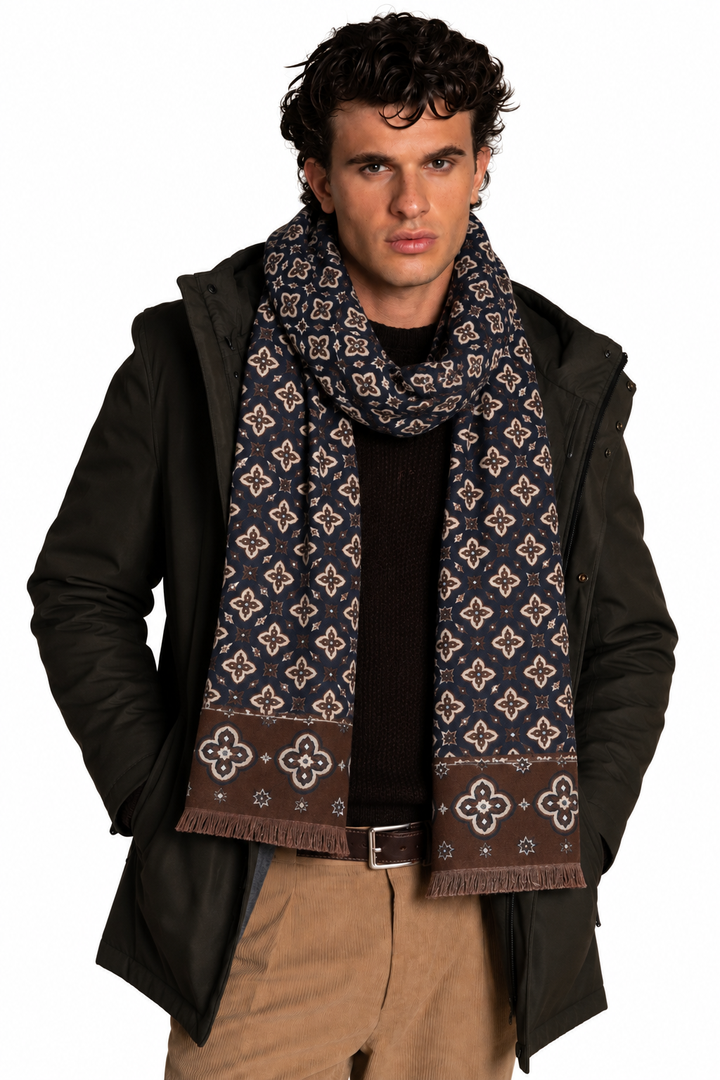 PASHMINA PATTERN GEOMETRICO|Colore:Blu