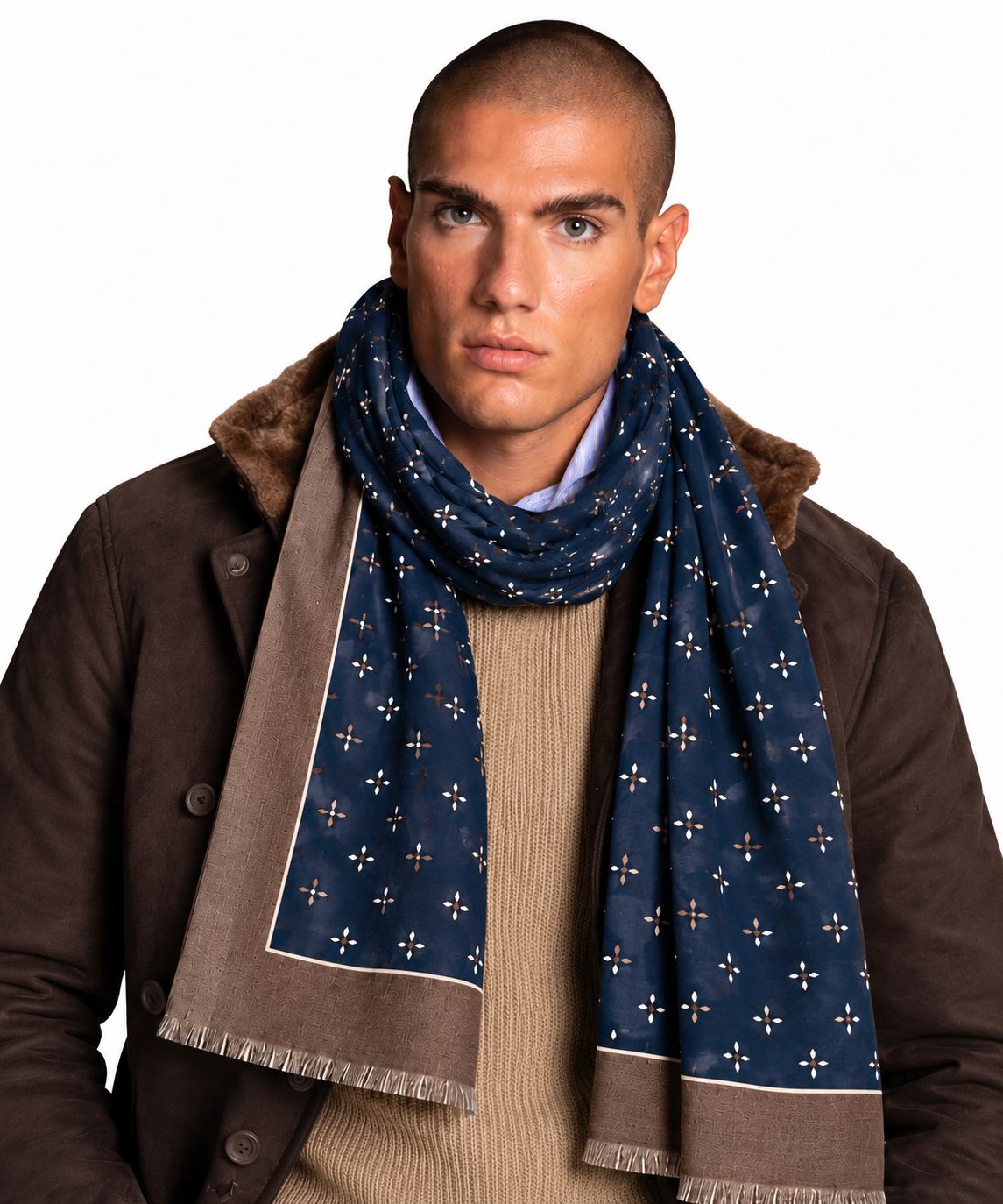 PASHMINA PATTERN FLOREALE|Colore:Blu-moro