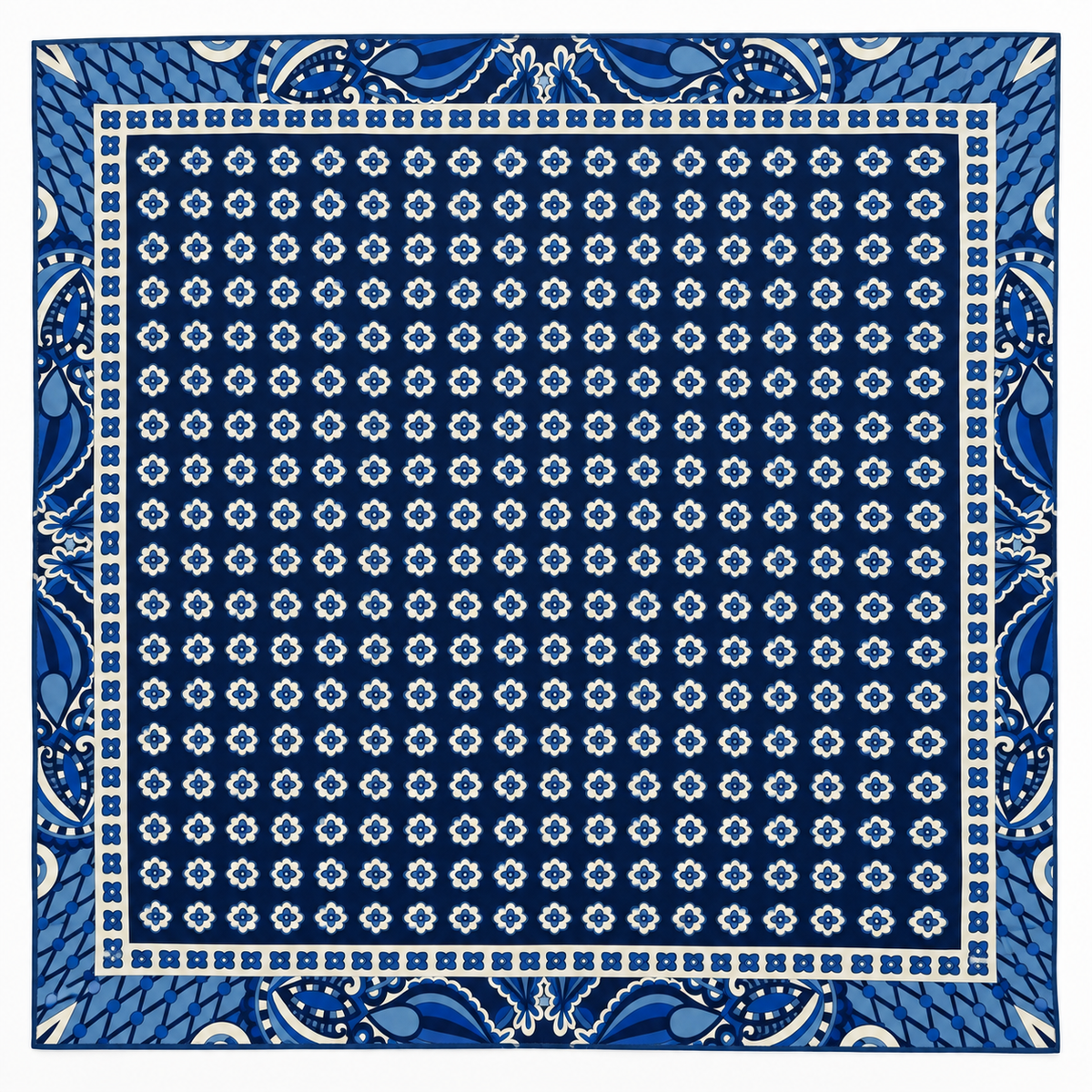 FOULARD PATTERN FLOREALE|Colore:Blu