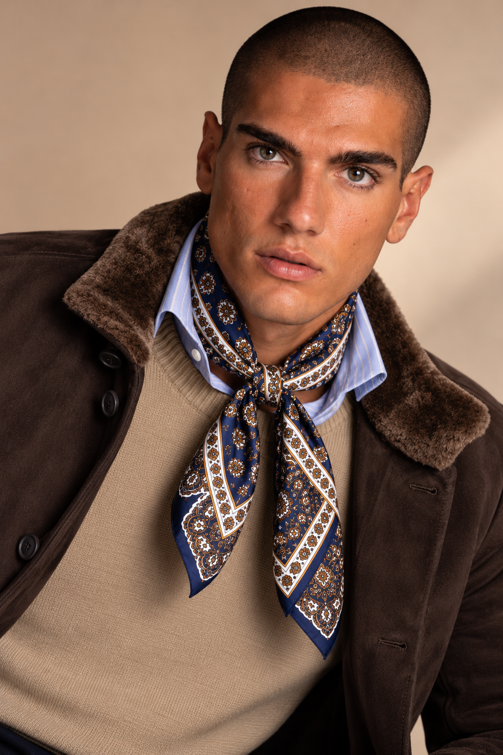 FOULARD PATTERN PAISLEY E POIS|Colore:Blu