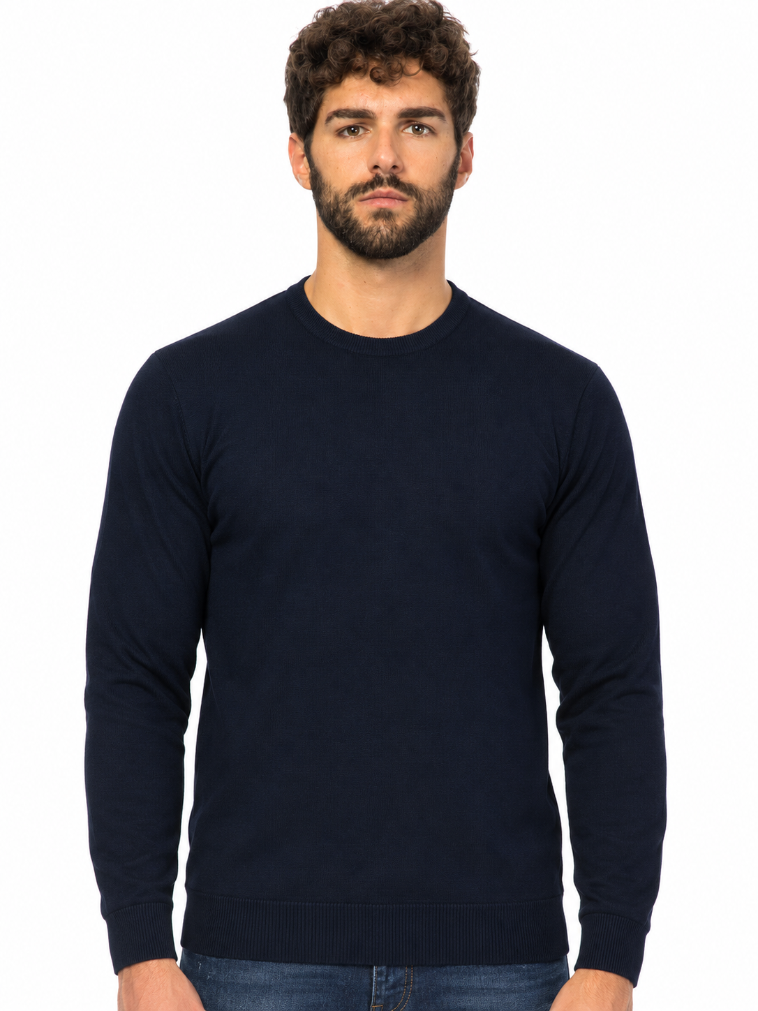 MAGLIA GIROCOLLO RASATA|Colore:Blu