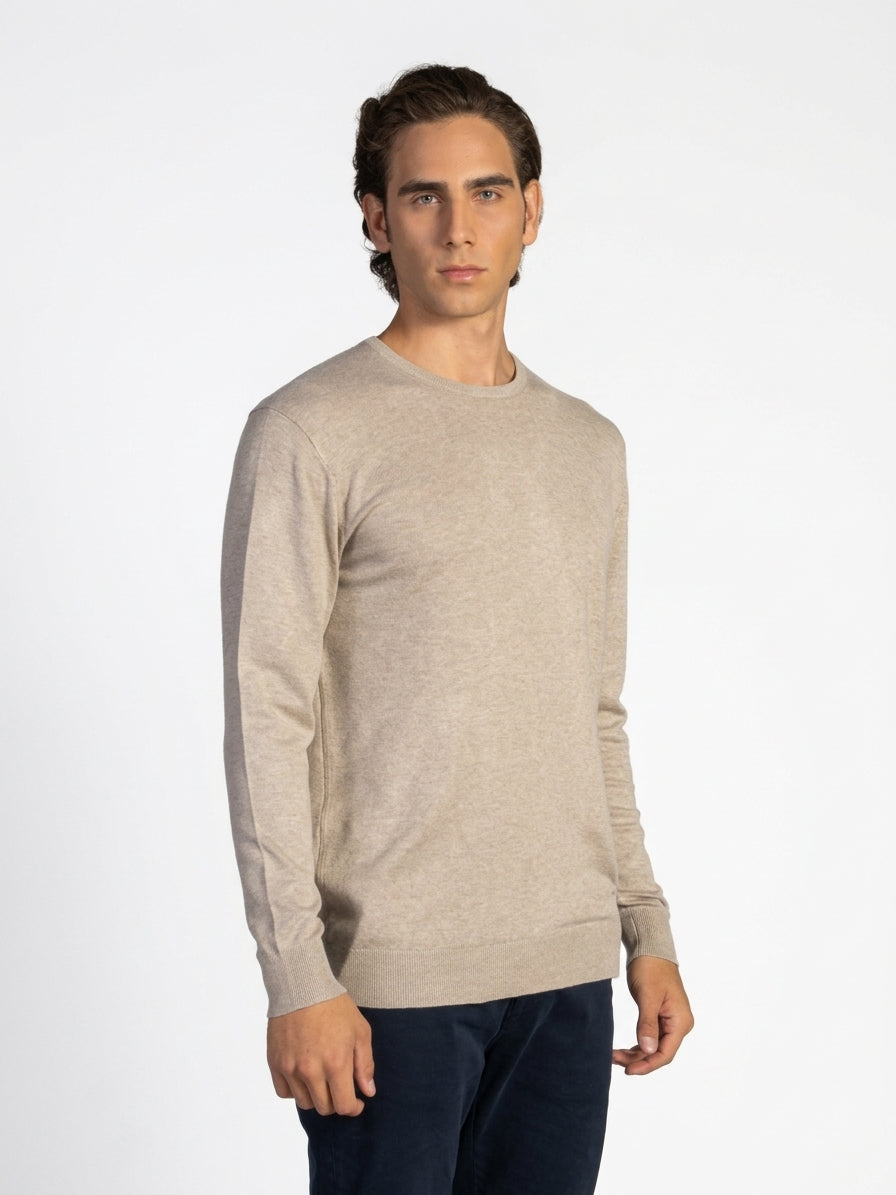 MAGLIA GIROCOLLO RASATA|Colore:Beige