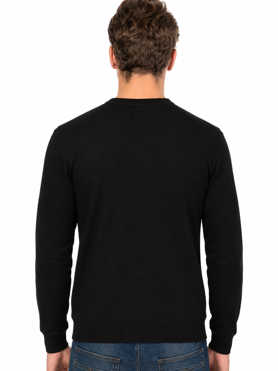 MAGLIA GIROCOLLO RASATA|Colore:Nero