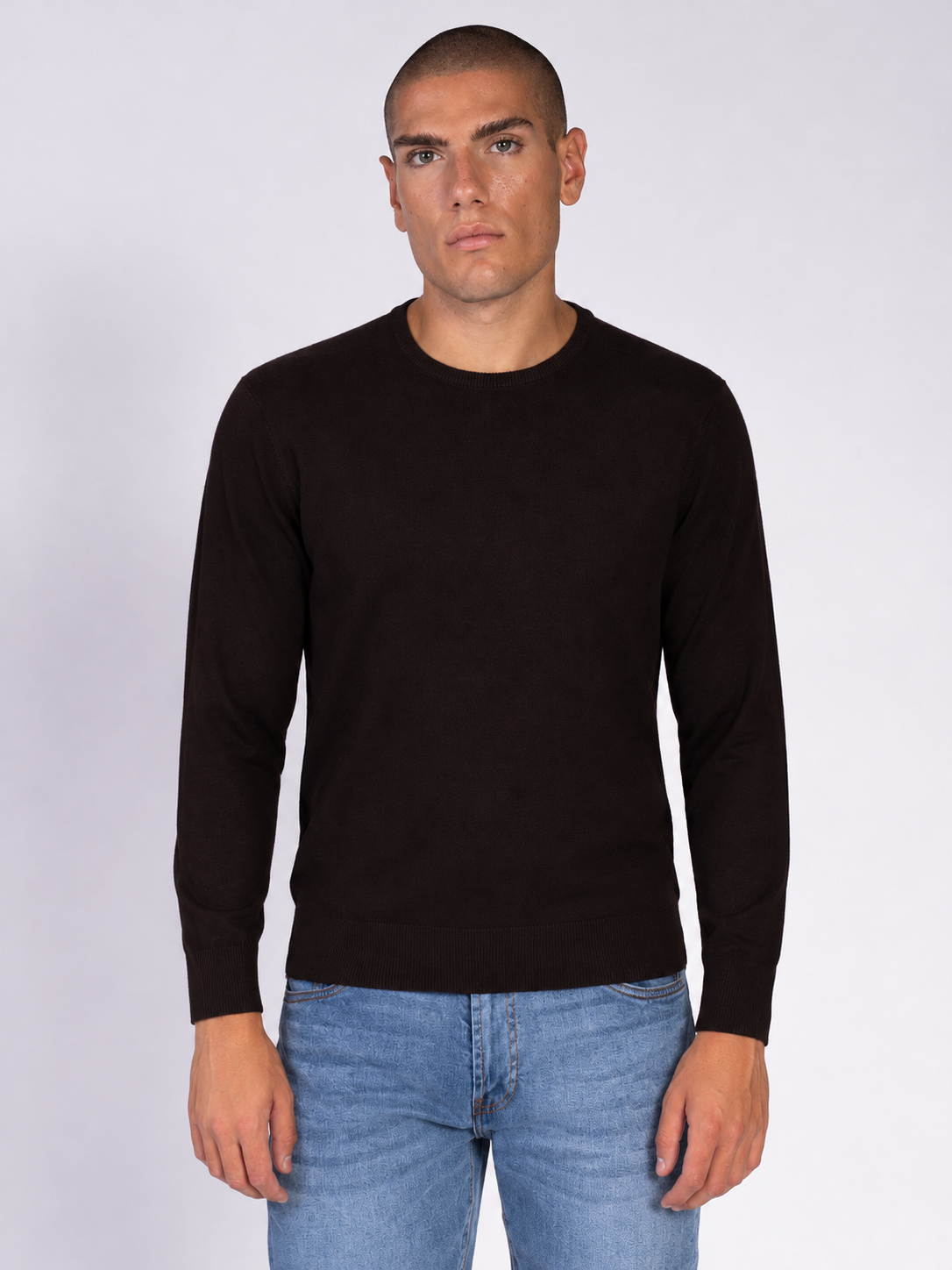 MAGLIA GIROCOLLO RASATA|Colore:Caffe'