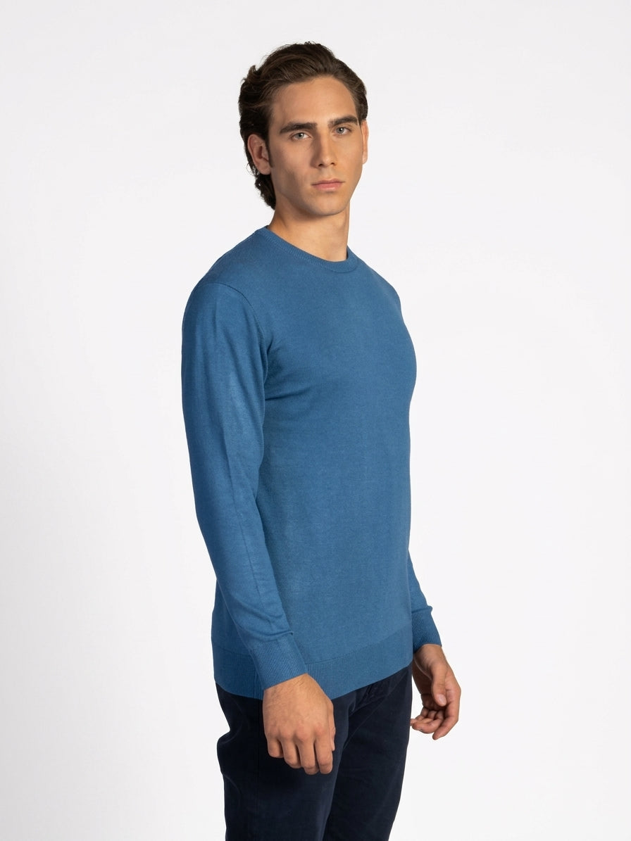 MAGLIA GIROCOLLO RASATA|Colore:Cielo