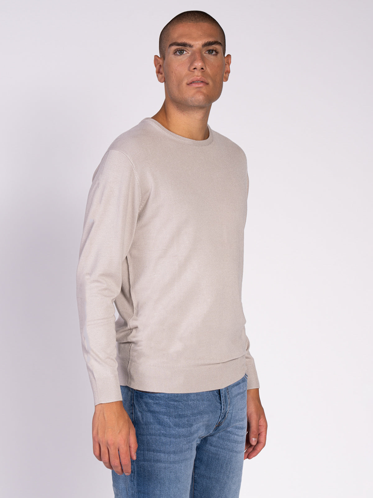 MAGLIA GIROCOLLO RASATA|Colore:Burro