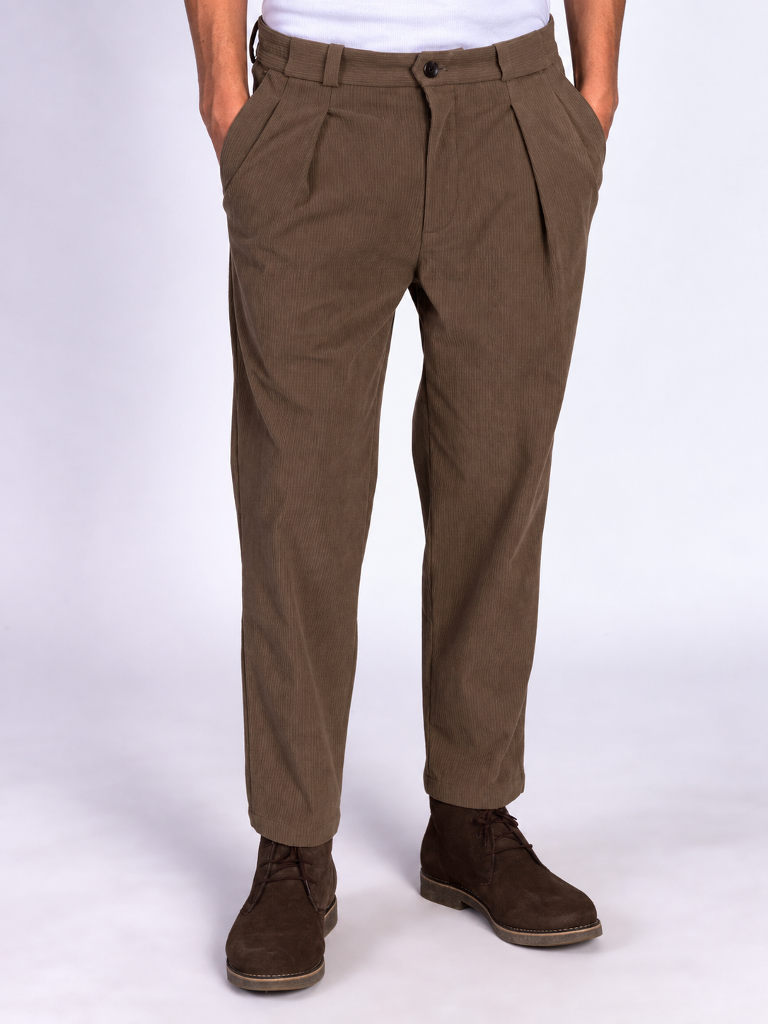PANTALONE IN VELLUTO A COSTE|Colore:Marrone