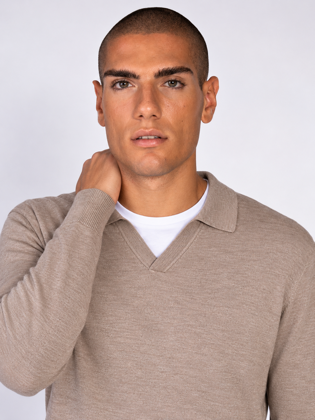 MAGLIA COLLO DERBY|Colore:Beige