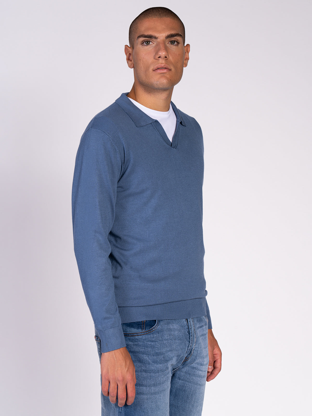 MAGLIA COLLO DERBY|Colore:Cielo
