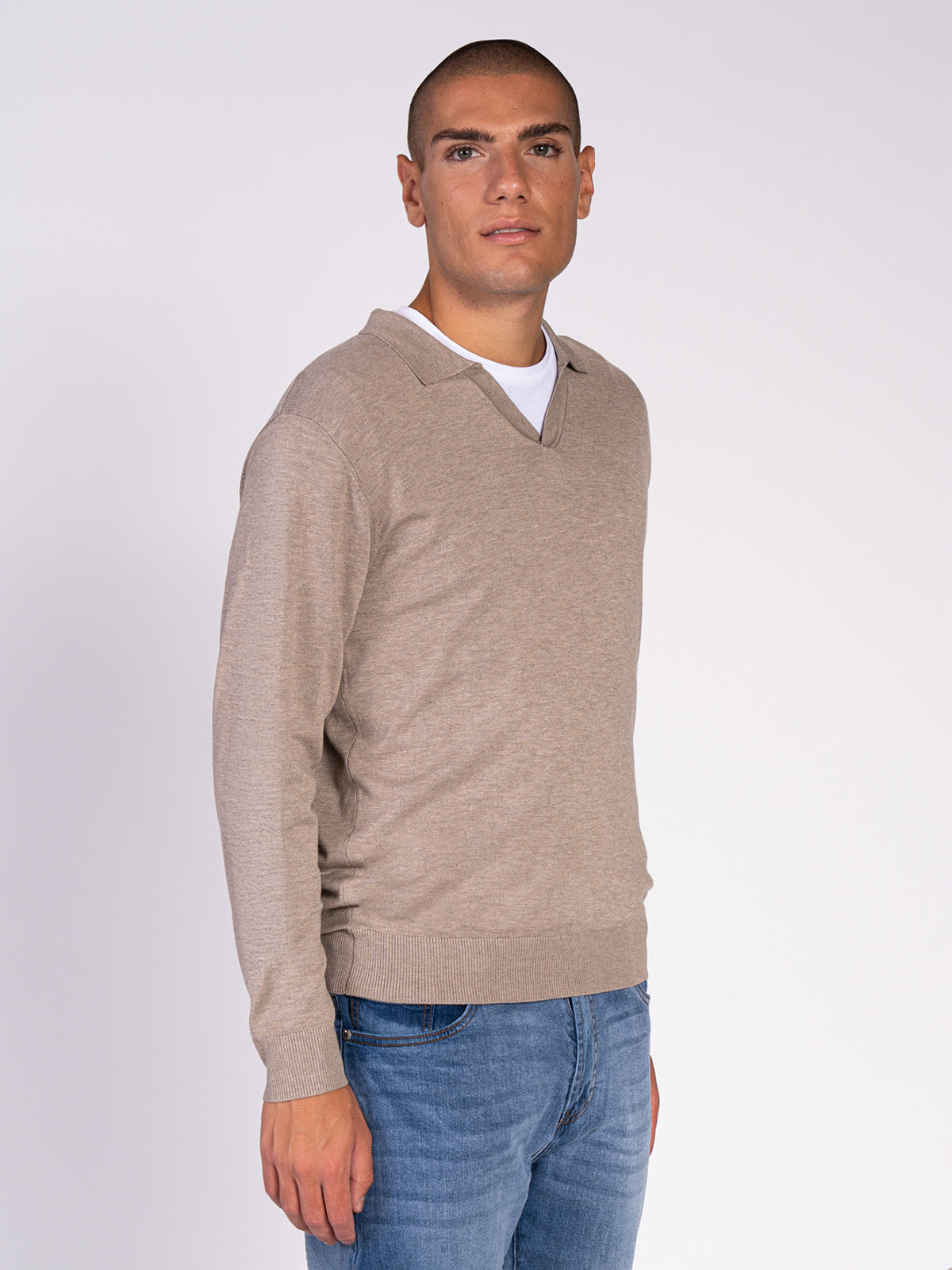 MAGLIA COLLO DERBY|Colore:Beige