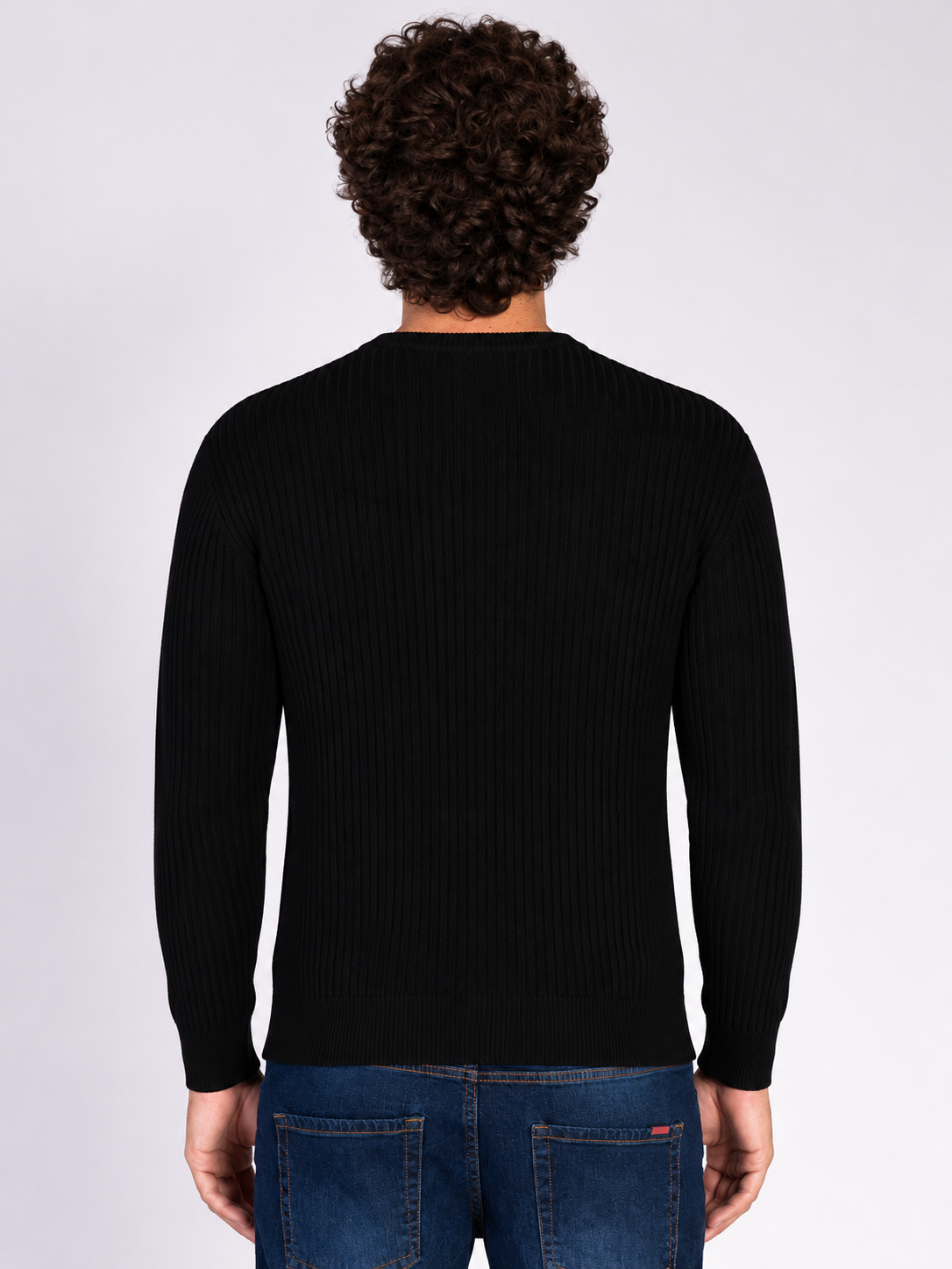 MAGLIA GIROCOLLO A COSTE|Colore:Nero