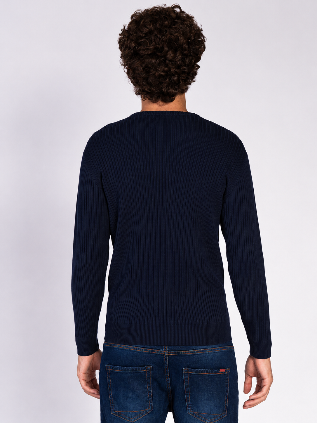 MAGLIA GIROCOLLO A COSTE|Colore:Blu