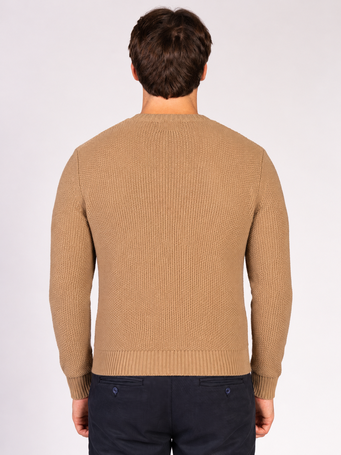 MAGLIA GIROCOLLO JACQUARD|Colore:Beige scuro