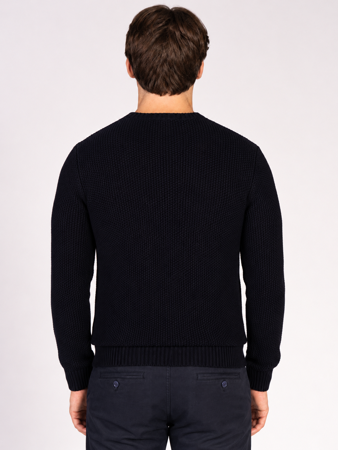 MAGLIA GIROCOLLO JACQUARD|Colore:Blu