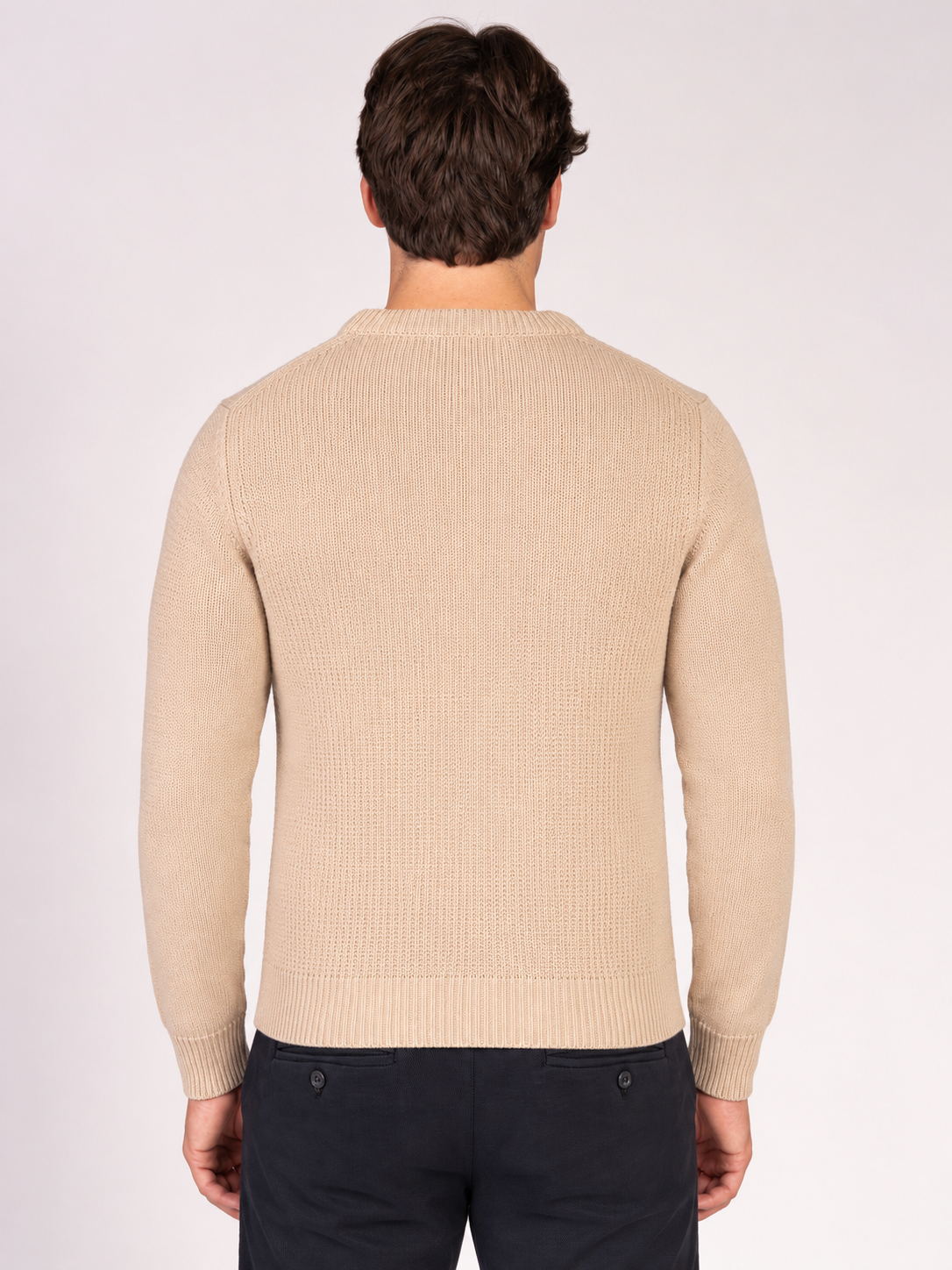 MAGLIA GIROCOLLO JACQUARD|Colore:Beige