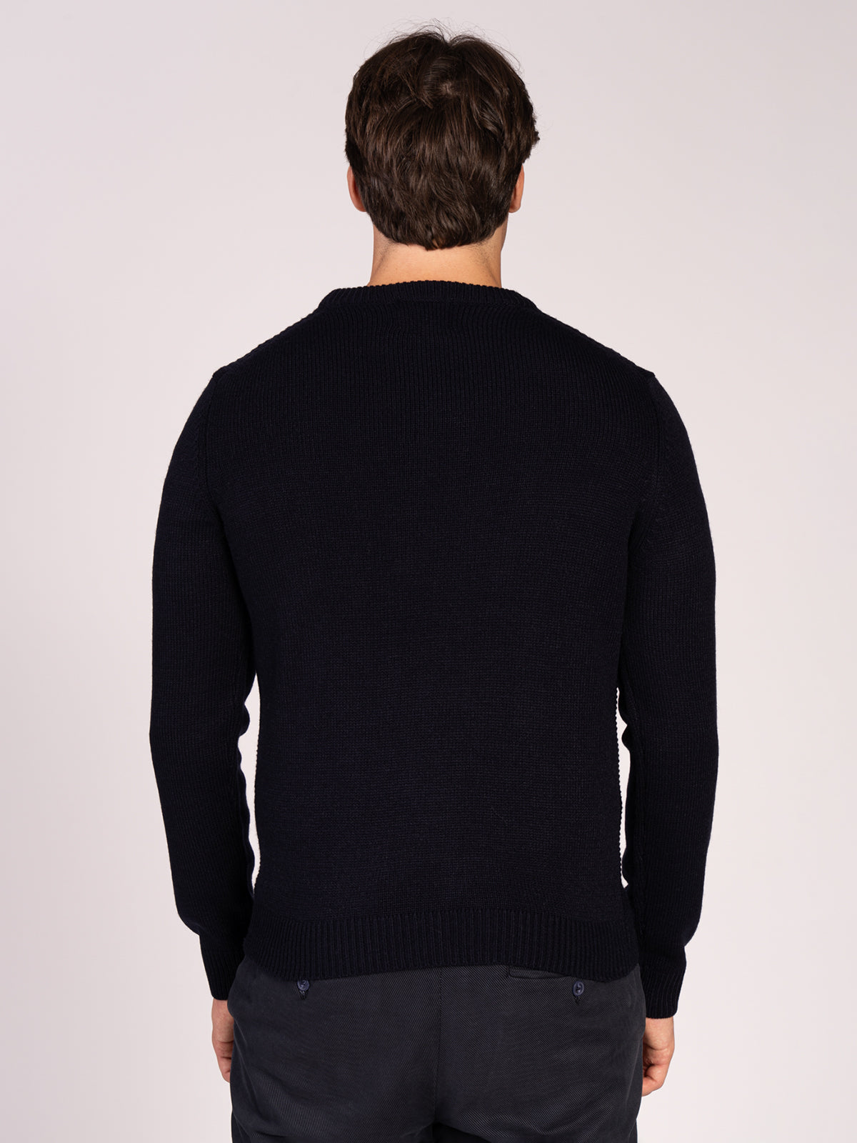 MAGLIA GIROCOLLO JACQUARD|Colore:Blu